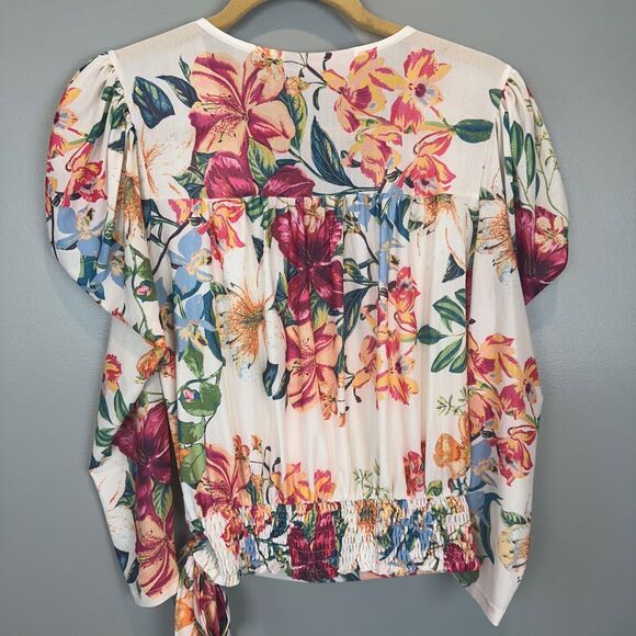 Willow Root Womens Floral V Neck Blouse Small - Picture 5 of 6